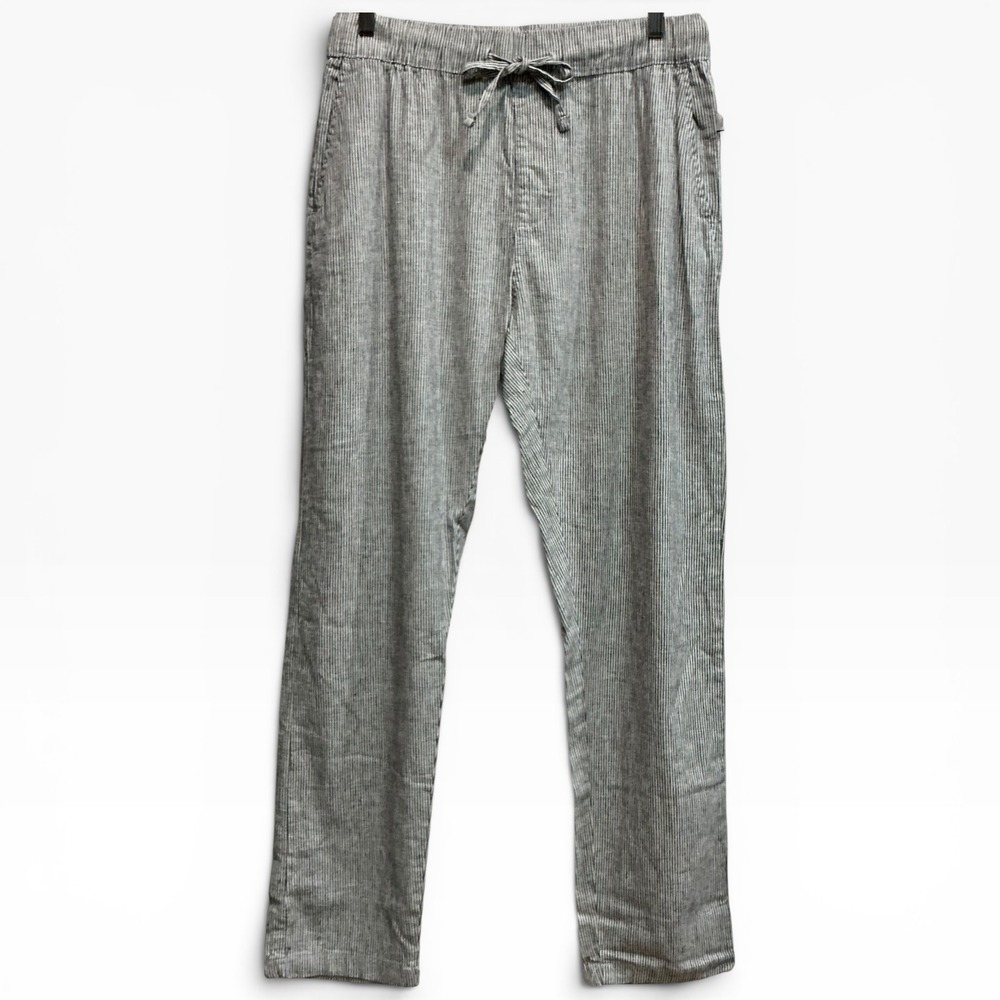 Onia Air Linen Railroad Stripe Drawstring Pants Relaxed Fit Mens Lightweight M
